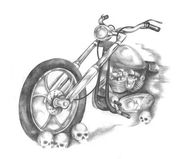 Zeichnung Motorrad